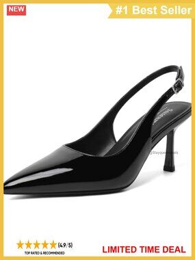 Kitten Heel Slingback Pointed Toe Stiletto Pump Dress Shoes